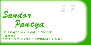 sandor pantya business card